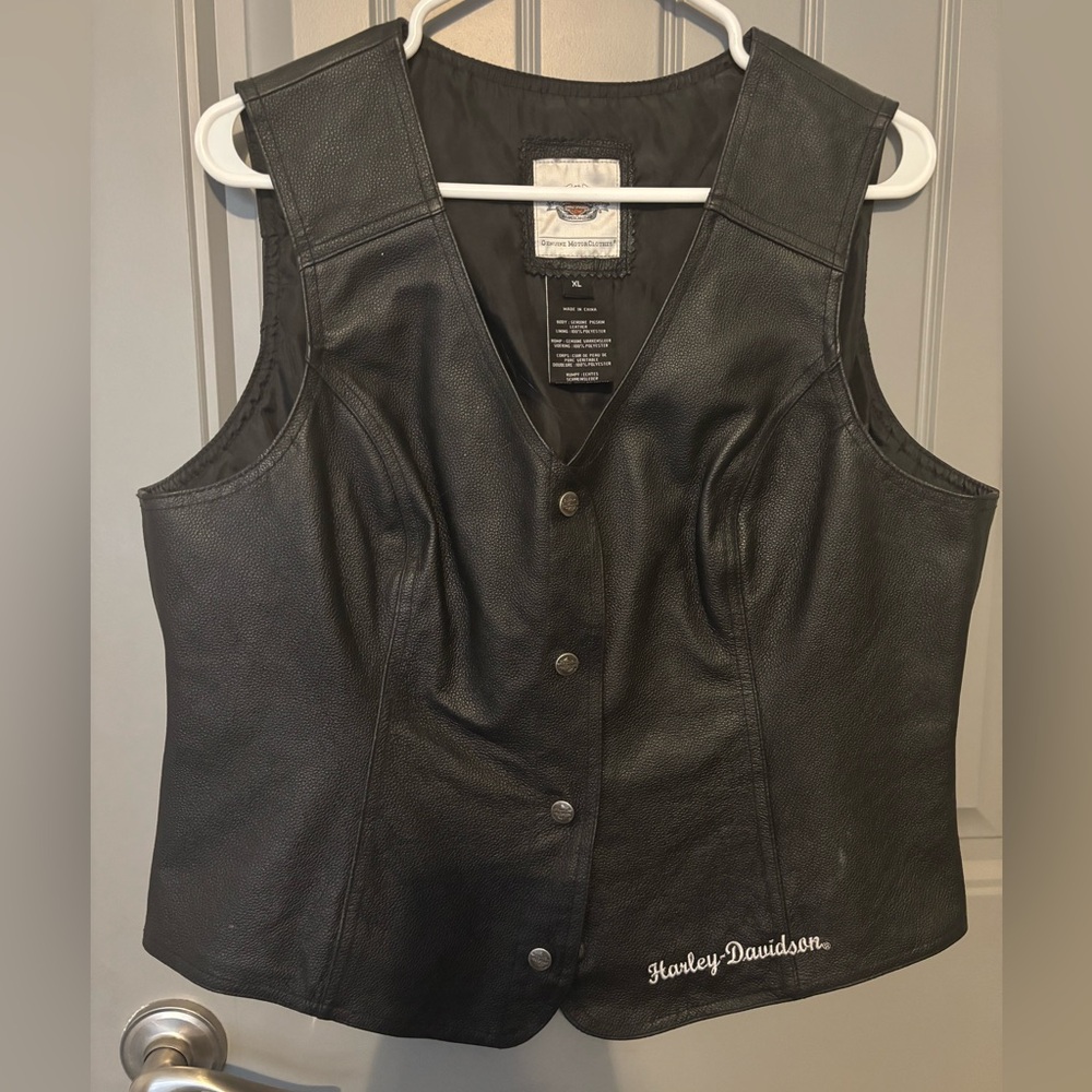 Harley-Davidson Black Leather Vest XL